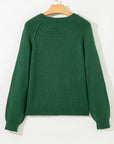 Eleanor Evergreen Raglan Sleeve Sweater