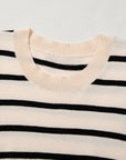 Stripe Ruched Bubble Sleeve Top