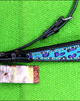 HILASON W. H. Leather Headstall & Breast Collar Set Turquoise Cheetah