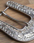 Screw Back Concho Stainless Steel Ed Belt Buckle Set Bling Clear Crystal
