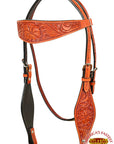 HILASON Western Horse Headstall Breast Collar Set Tack Genuine American Leather