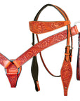 HILASON Western Horse Headstall Breast Collar Set Tack Genuine American Leather