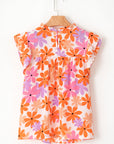 Alison Ruffled Sleeve Smocked Floral Top