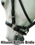 Leather English Bitless Bridle Horse Reins Bitfree Black Hilason