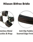 Leather English Bitless Bridle Horse Reins Bitfree Black Hilason