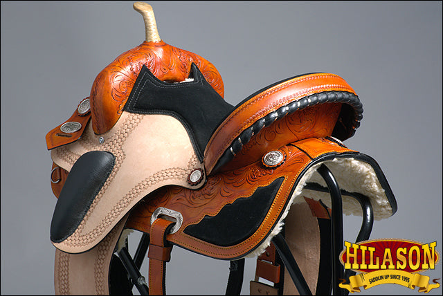 Hilason Flex Tree Western Horse Saddle American Leather Trail Barrel Racing By