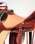 Western Horse Wade Saddle Leather Ranch Roping Mahogany