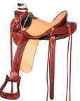 Western Horse Wade Saddle Leather Ranch Roping Mahogany