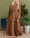 Floral Patchwork Long Sleeve Maxi Dress