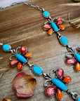 Massive Butterfly Necklace – Kingman Turquoise & Spiny Oyster – 32.5 Inch