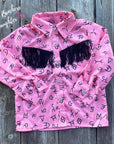 Shea Baby Pink Brand Pearl Snap Shirt