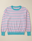 Briar Stripe Trimmed Round Neck Loose Sweater
