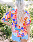 Emerie Floral Split Neck Blouse