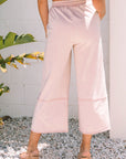 Gabriella Mineral Washed Terry Knit Cropped Wide Leg Pants