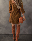 Elle Lace Crochet Buttoned Mini Dress