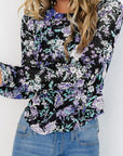Floral Mesh Long Sleeve Top