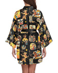 Vintage Cowgirl College Satin Kimono Robe