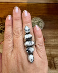 Long Ring - Size 8 1/2 - White Buffalo Ring & sterling silver