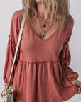 Rowan Textured Frilled Trim Puff Sleeve Blouse