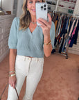 MASON'S DAUGHTER | Cropped Melissa Sweater, Soft Blue