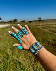 Cuff - Sterling silver Cuff Bracelet with Kingman turquoise
