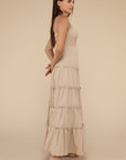 Woven Smocked Top Tiered Cami Maxi Dress
