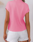 Ribbed Knit Short Sleeve Sweater
