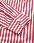 Stripe Patch Pocket Side Slit Buttoned Shirt