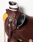 Western Horse Wade Saddle American Leather Ranch Roping Dark Brown Hilason