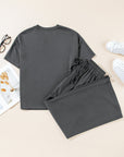 Dallas Drawstring Side Crewneck Tee and Loose Pants Set