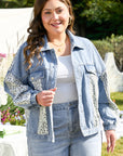 Miriam Plus Size Leopard Patchwork Denim Jacket