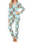 Turquoise Christmas Boots Women's Western Pajamas