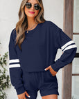 Varsity Stripe Sweatshirt and Short Set