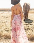 Jenesis Floral Pleated Maxi Dress