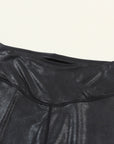 Solid Crossed Dip Waist Leather Leggings