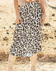 Johanna Leopard Print High Waist Midi Skirt