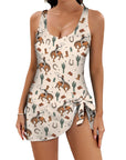 Rodeo Cowboy Print Skirted Swimsuit