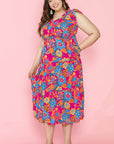 Jessie Ruffled Sleeveless Plus Size Long Dress