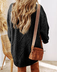 Cable Knit Drop Shoulder Sweater Dress