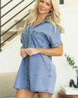 Rivka Pocketed Button up Denim Tunic Dress