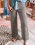 Leopard Frayed High Waist Jeans