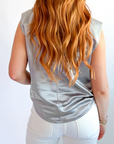 Metallic Crewneck Tank Top