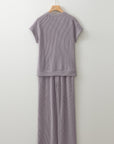 Leilany Corded Knit Short Sleeve Set
