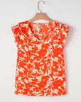 Keilani Floral Ruffle Sleeve Top