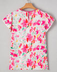 Marlee Floral Flutter Sleeve Casual Blouse