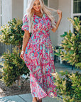 Mara V Neck Floral Dress
