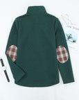 Zara Texture Plaid Trim Sweatshirt