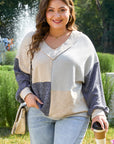 Elaina Plus Size Textured V Neck Top
