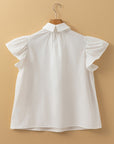 Noor Half Button Lace Flutter Sleeve Blouse