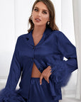 Heavenly Feathered Silk Pajamas in color options